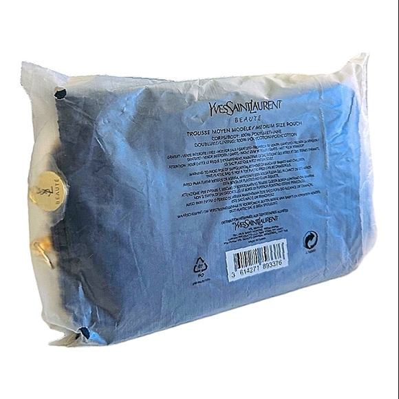 YVES SAINT LAURENT BLACK  PATENT LEATHER CLUTCH COSMETIC  POUCH  NWT - Picture 5 of 6